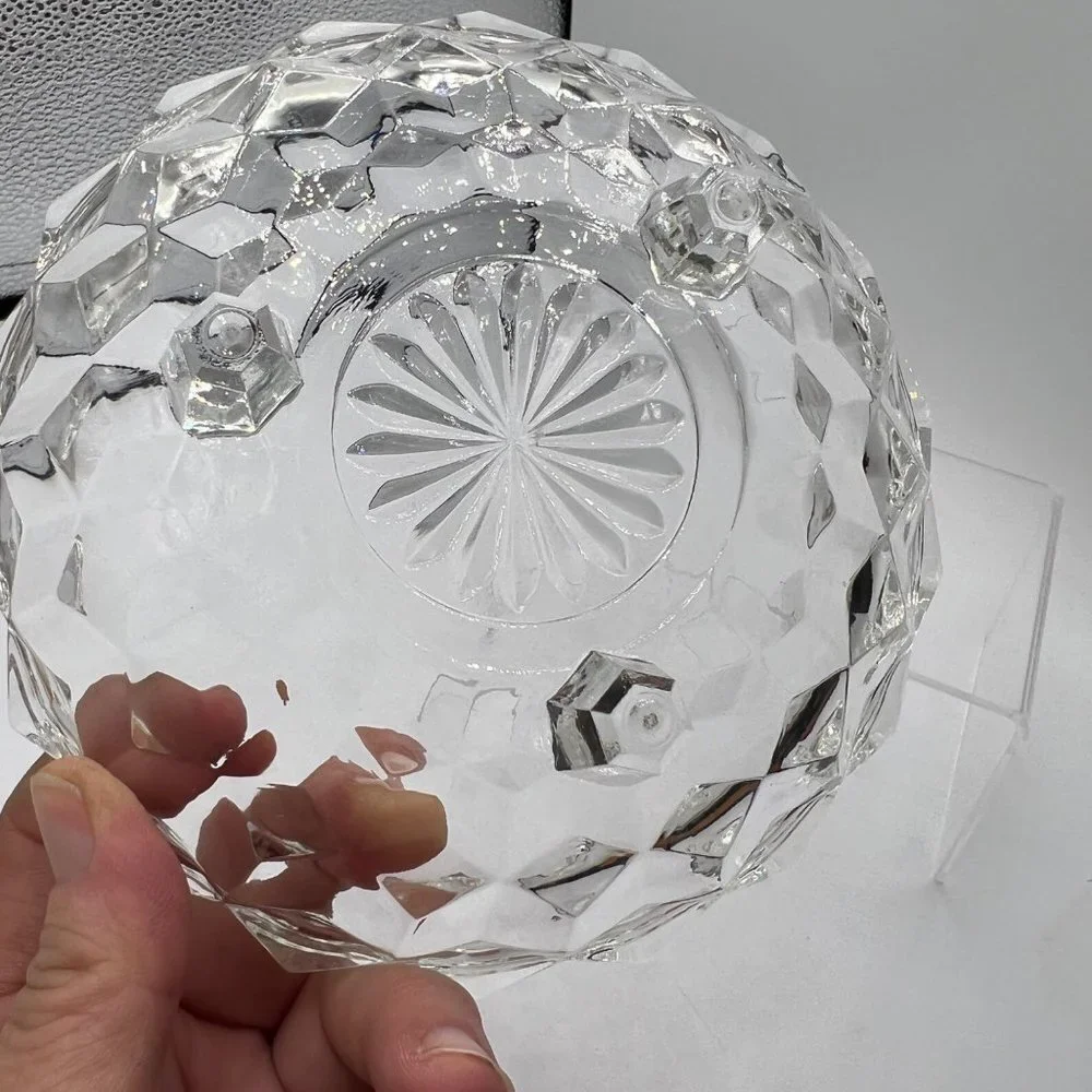 Vintage white hall  Clear Footed Bon Bon/Jelly Serving Dish.